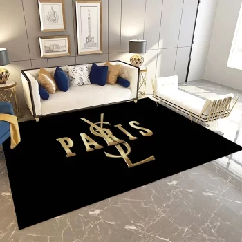 Yves Saint Laurent Fashion Logo Limited Edition Luxury Brand Area Rug Carpet Floor Decor RR3090