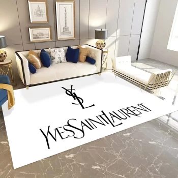 Yves Saint Laurent Fashion Logo Limited Edition Luxury Brand Area Rug Carpet Floor Decor RR3091