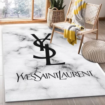 Yves Saint Laurent Fashion Logo Limited Edition Luxury Brand Area Rug Carpet Floor Decor RR3095