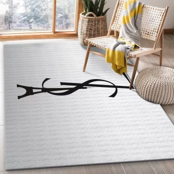 Yves Saint Laurent Fashion Logo Limited Edition Luxury Brand Area Rug Carpet Floor Decor RR3096