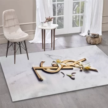 Yves Saint Laurent Fashion Logo Limited Edition Luxury Brand Area Rug Carpet Floor Decor RR3100
