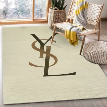 Yves Saint Laurent Fashion Logo Limited Edition Luxury Brand Area Rug Carpet Floor Decor RR3103