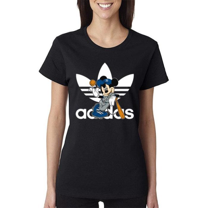 Adidas Baseball Mickey Mouse Women Lady T-Shirt