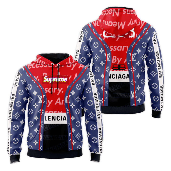 Balenciaga Supreme Unisex Pullover 3D Hoodie Luxury Brand Gifts 2023-24 IHT3277