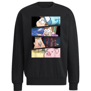 Disney Gravity Falls Group Shot Split Panels Scene Logo Unisex Sweatshirt