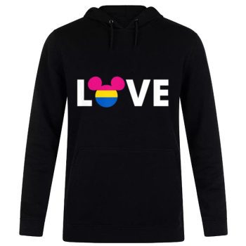 Disney Mickey & Friends Mickey Pansexual Flag Pride Love Unisex Pullover Hoodie
