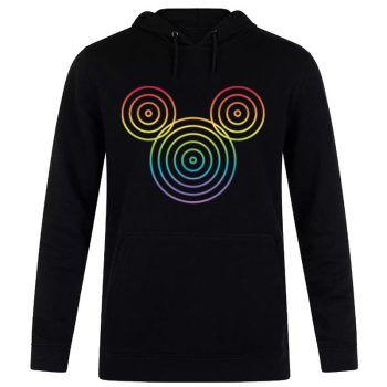 Disney Mickey & Friends Mickey Rainbow Pride Circles Logo Unisex Pullover Hoodie