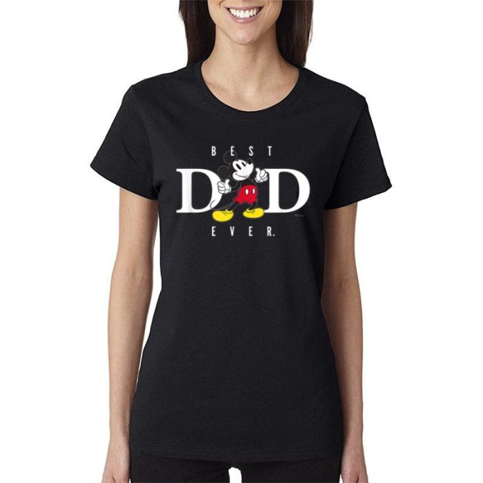 Disney Mickey Mouse Best Dad Ever Thumbs Up Fatheru2019s Day Women Lady T-Shirt