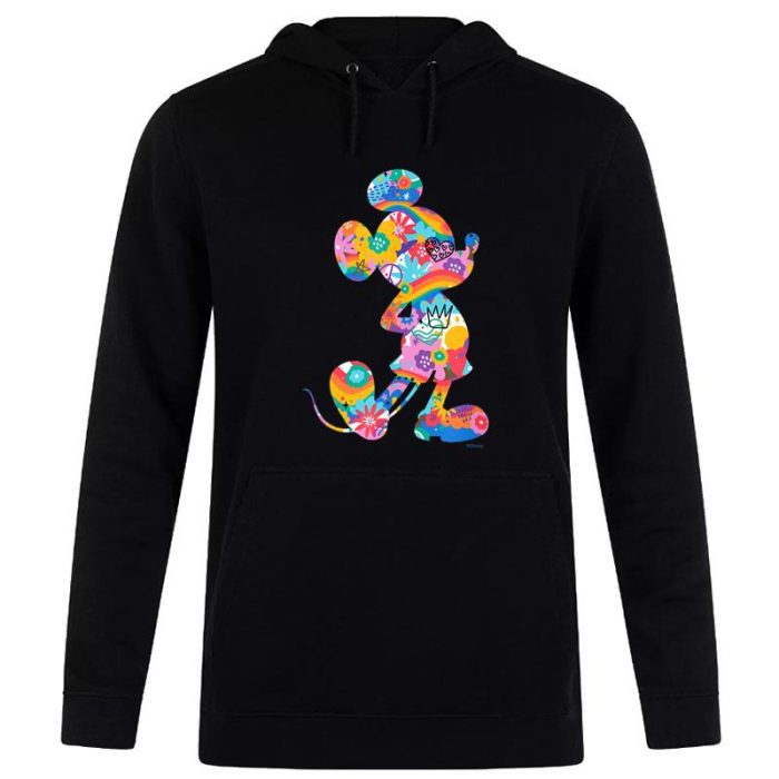 Disney Mickey Mouse Pride Pose Rainbow Icon Fill Doodles Unisex Pullover Hoodie