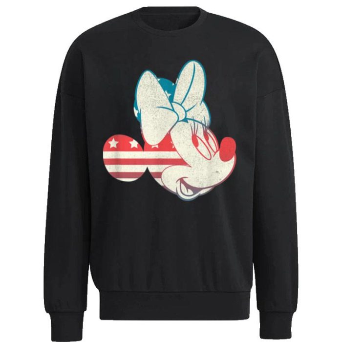 Disney Minnie Mouse American Flag 4Th Of July Fill Unisex Sweatshirt