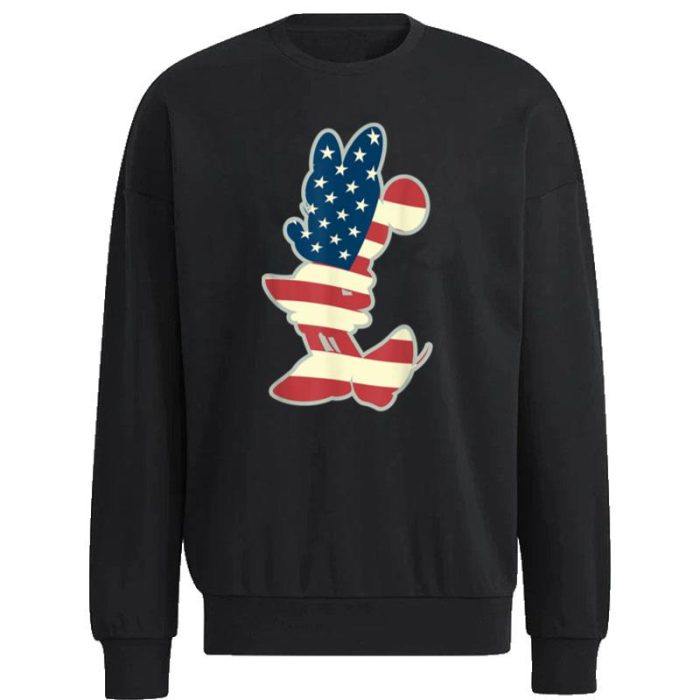 Disney Minnie Mouse American Flag 4Th Of July Silhouette Unisex Sweatshirt