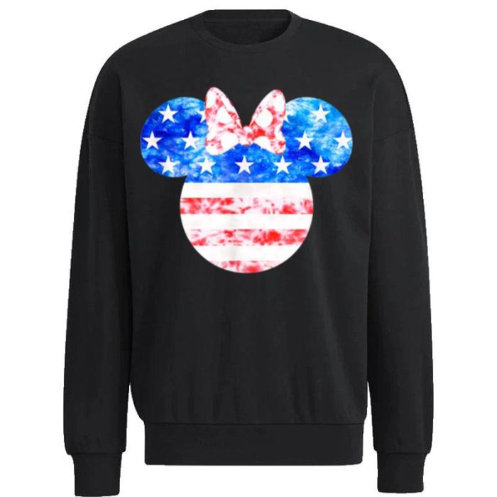 Disney Minnie Mouse American Flag Tie Dye Unisex Sweatshirt