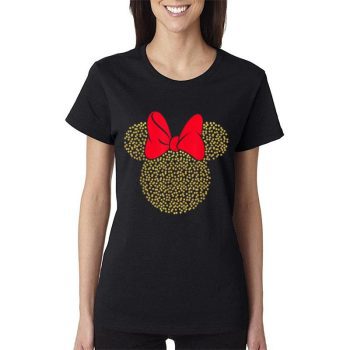 Disney Minnie Mouse Dotted Gold Icon Women Lady T-Shirt