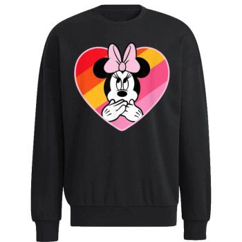 Disney Minnie Mouse Oops Rainbow Heart Unisex Sweatshirt
