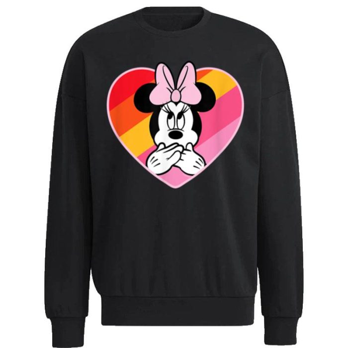 Disney Minnie Mouse Oops Rainbow Heart Unisex Sweatshirt