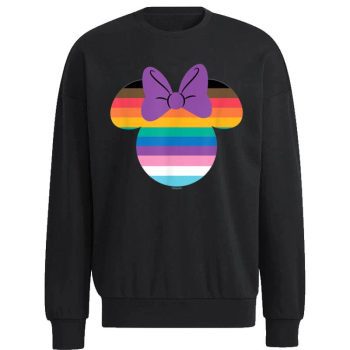 Disney Minnie Mouse Pride Inclusive Rainbow Head Icon Fill Unisex Sweatshirt