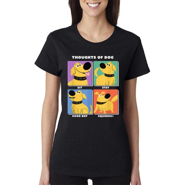 Disney Pixar Up Dug Thoughts Of Dog Expressions Box Up Women Lady T-Shirt