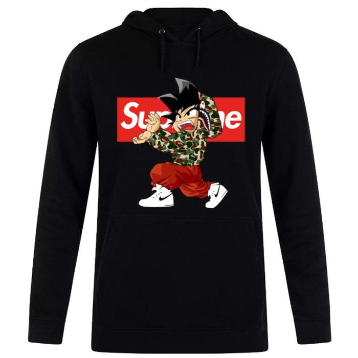 Goku X Supreme Bape Unisex Pullover Hoodie