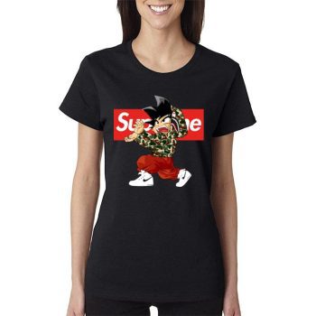 Goku X Supreme Bape Women Lady T-Shirt