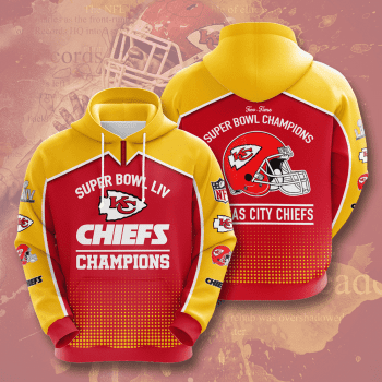 Kansas City Chiefs Champions Super Bowl Liv 3D Unisex Pullover Hoodie - Red Yelloqq IHT2621