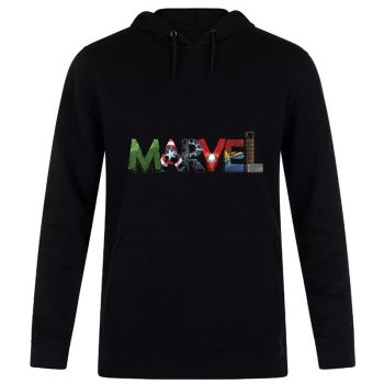 Marvel Avengers Character Text Portrait Unisex Pullover Hoodie