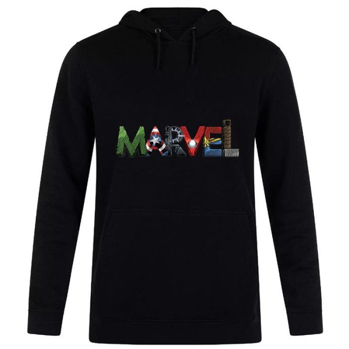 Marvel Avengers Character Text Portrait Unisex Pullover Hoodie