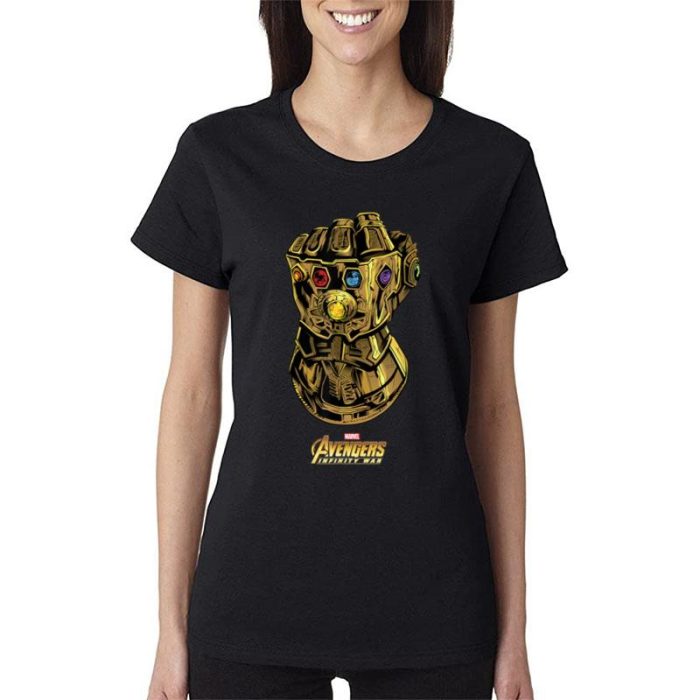 Marvel Avengers Infinity War Gauntlet Gems Women Lady T-Shirt