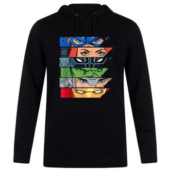 Marvel Avengers Super Hero Eyes Black Unisex Pullover Hoodie