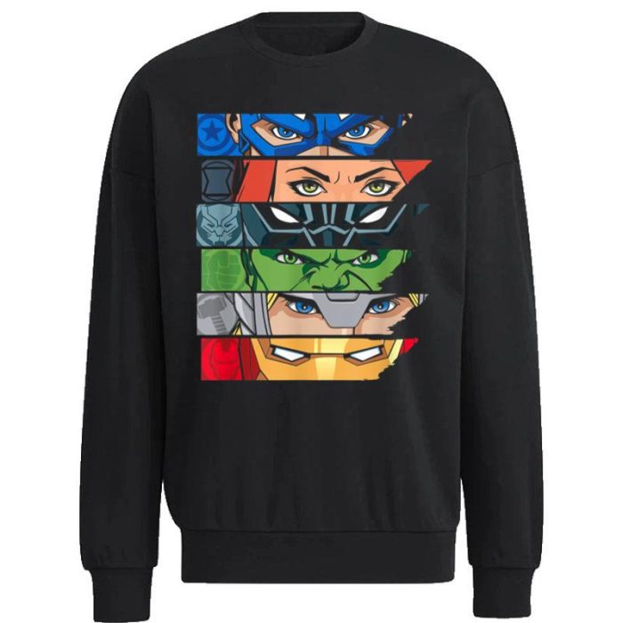 Marvel Avengers Super Hero Eyes Black Unisex Sweatshirt