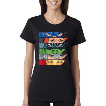 Marvel Avengers Super Hero Eyes Black Women Lady T-Shirt