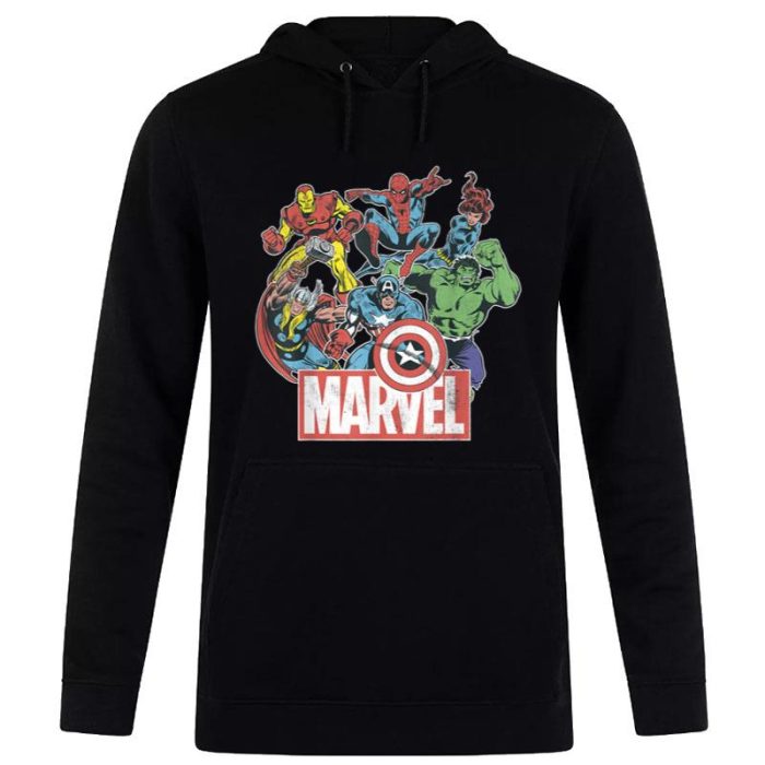 Marvel Avengers Team Retro Comic Vintage Unisex Pullover Hoodie