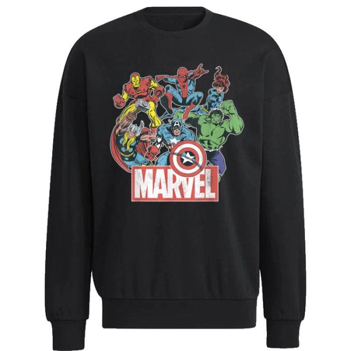 Marvel Avengers Team Retro Comic Vintage Unisex Sweatshirt