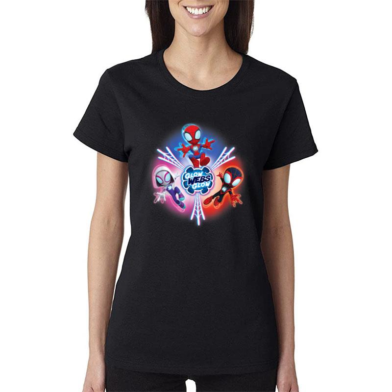 Marvel-Spidey-and-His-Amazing-Friends-Glow-Webs-Glow-Icon-Women-Lady-T-Shirt Marvel Spidey and His Amazing Friends Glow Webs Glow Icon Women Lady T-Shirt
