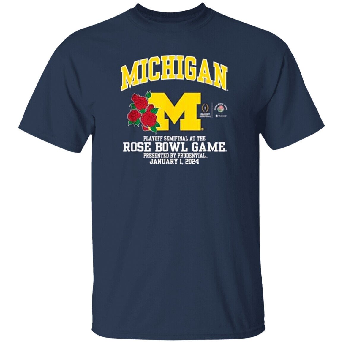 Michigan Rose Bowl 2024 Cfp Semi Football Flower Unisex T-Shirt 