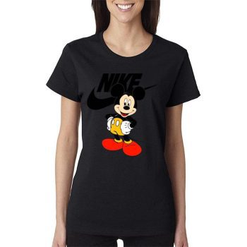 Mickey Mouse Nike Logo Women Lady T-Shirt