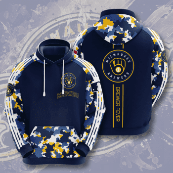 Milwaukee Brewers Brewer Fever 3D Camo Unisex Pullover Hoodie - Navy IHT1900
