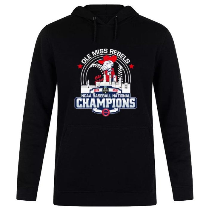 Ole Miss Logo NCAA Baseball National Champions 2022 Ole Miss Rebels Unisex Pullover Hoodie