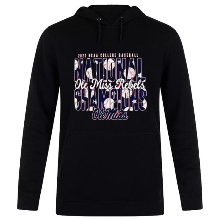 Ole Miss Rebels 2022 NCAA Baseball College World Series Champions 2 Hit Unisex Pullover Hoodie