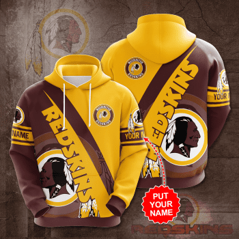 Personalize Washington Redskins Team Unisex 3D Pullover Hoodie - Brown IHT1567