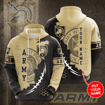 Personalized Army Black Knights Logo 3D Unisex Pullover Hoodie - Gray Yellow IHT2333