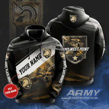 Personalized Army Black Knights West Point Skull 3D Unisex Pullover Hoodie - Black IHT1720