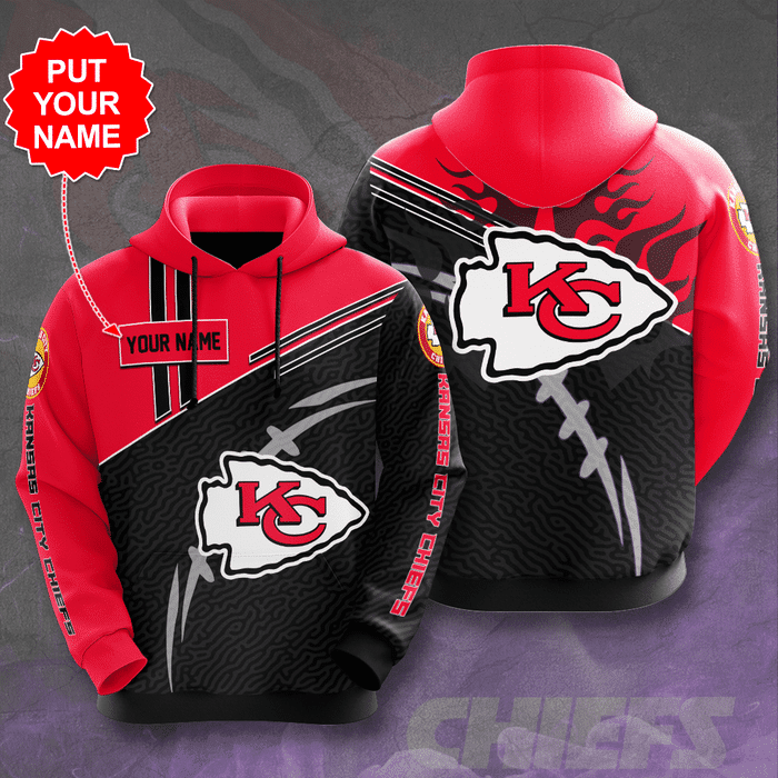 Personalized-Kansas-City-Chiefs-Football-Team-Kc-Unisex-3D-Pullover-Hoodie-Black-IHT1667 Personalized Kansas City Chiefs Football Team Kc Unisex 3D Pullover Hoodie - Black IHT1667