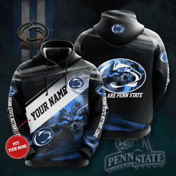 Personalized Penn State Nittany Lions Football Team Unisex 3D Pullover Hoodie - Black IHT1460