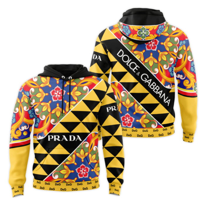 Prada Dolce & Gabbana Unisex Pullover 3D Hoodie Luxury Brand Gifts 2023-24 IHT3307