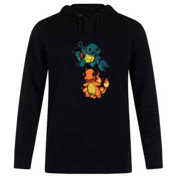 Squirtle And Charmander Cartoon Design Pokemon Unisex Pullover Hoodie
