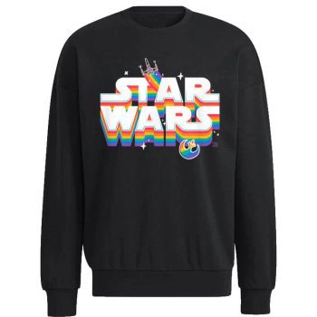 Star Wars Pride Rainbow Logo Rebel Symbol and X-Wing Fighter Unisex Sweatshirt