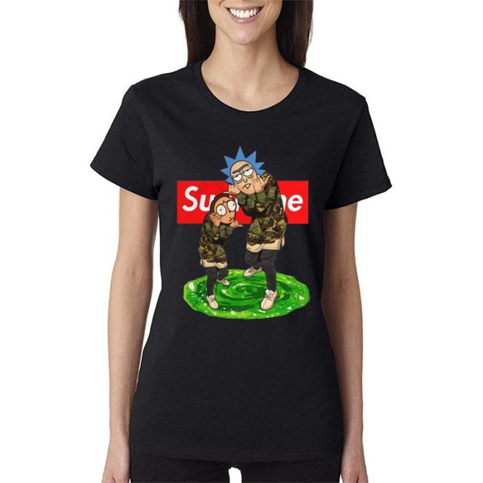 Supreme Bape Rick And Morty Women Lady T-Shirt
