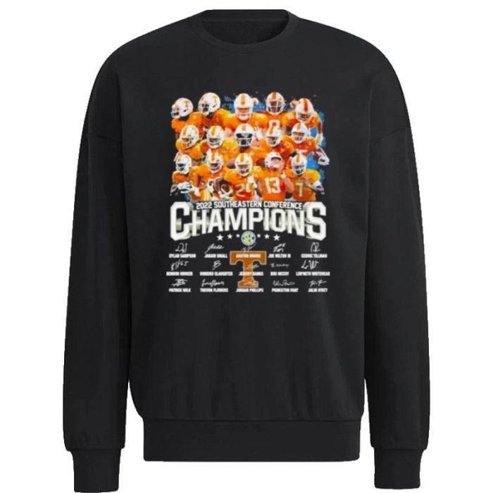 Tennessee Volunteers 2022 Southeastern Conference Champions Signatures Unisex Sweatshirt