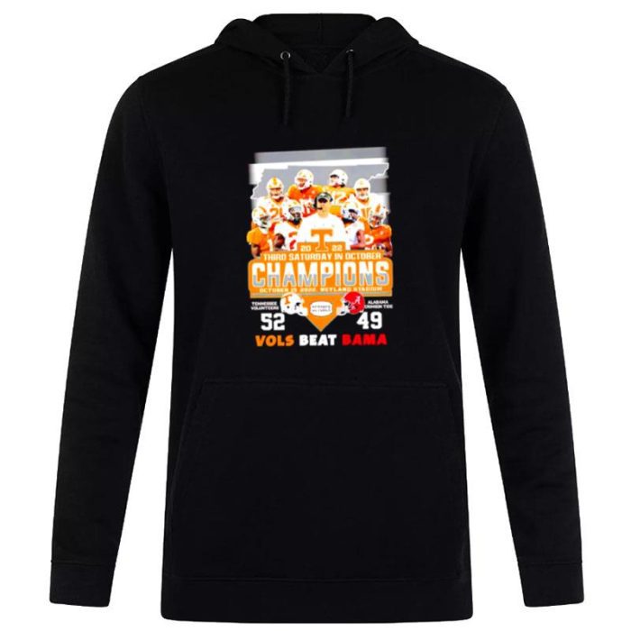 Tennessee Volunteers 2022 Third Saturday In October Champions Vols Beat Bama Unisex Pullover Hoodie