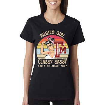 Texas A&M Aggies Girl Classy Sassy And A Bit Smart Assy Vintage Women Lady T-Shirt